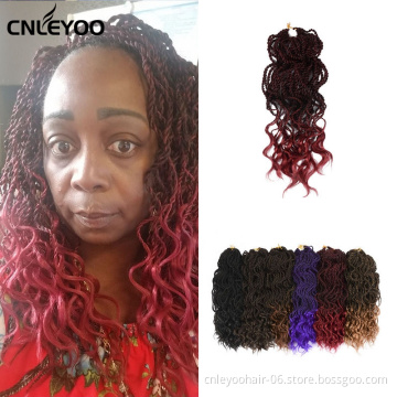 Wholesale 35 Roots Senegalese Twist Crochet Hair 14 Inch Red Curly Wavy fashion Senegalese Braiding Hair Extension For Women